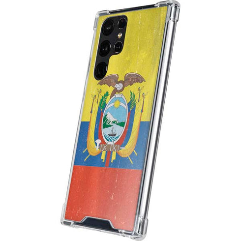 Ecuador Flag Distressed Galaxy S24 Ultra Clear Case
